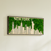 New York Moss City Silhouette Metal Wall Art