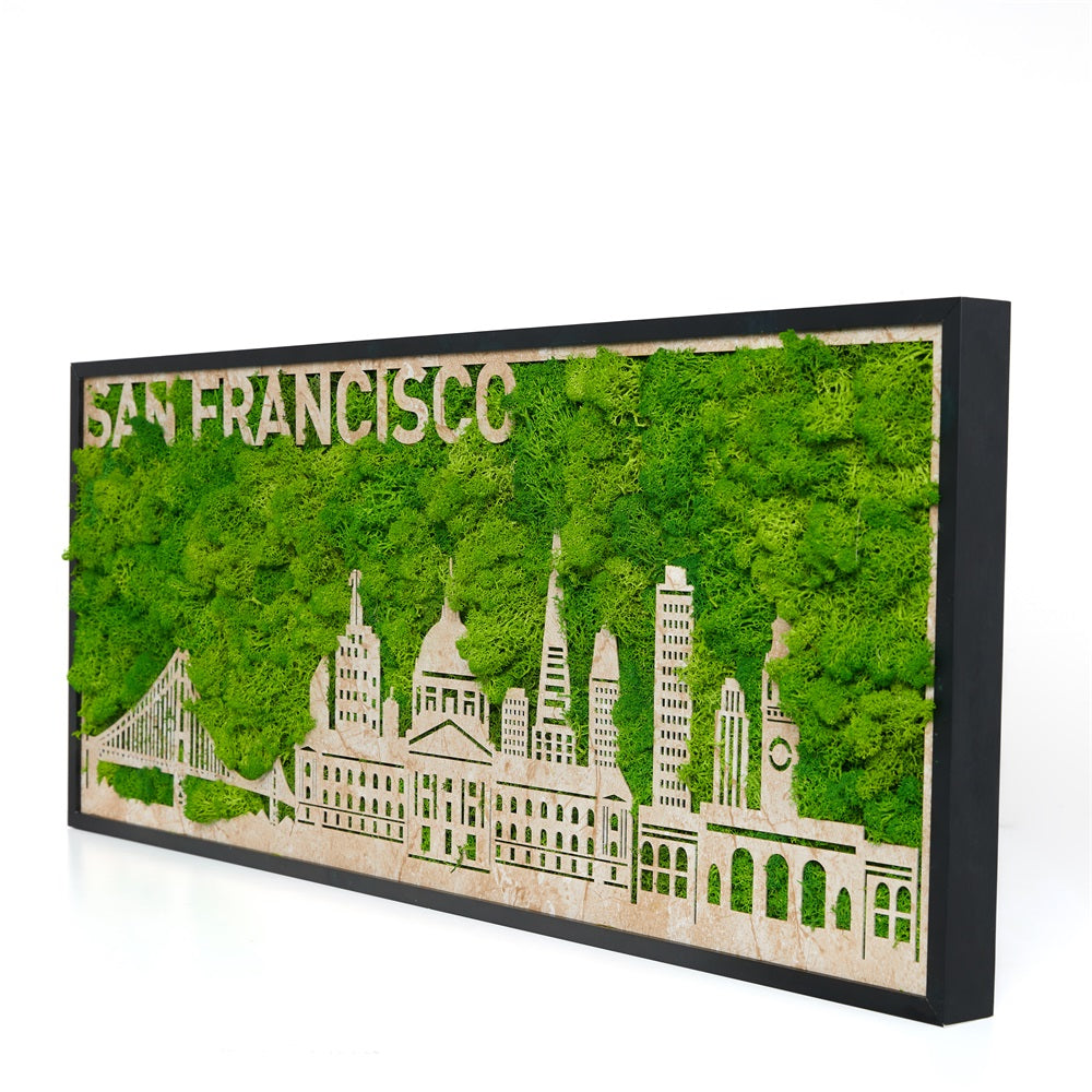 San Francisco Moss City Silhouette Metal Wall Art